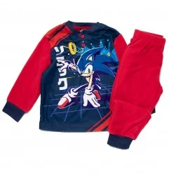 Παιδική Πιτζάμα Fleece για Αγόρι Sonic The Hedgehog – Κόκκινο / Μπλε (Σε Συσκευασία Δώρου) (XH20144 red) - Χειμωνιάτικες / επ...