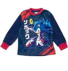 Παιδική Πιτζάμα Fleece για Αγόρι Sonic The Hedgehog – Σκούρο Μπλε / Κόκκινο (Σε Συσκευασία Δώρου) (XH20144 Navy) - Χειμωνιάτι...
