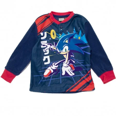Παιδική Πιτζάμα Fleece για Αγόρι Sonic The Hedgehog – Σκούρο Μπλε / Κόκκινο (Σε Συσκευασία Δώρου) (XH20144 Navy)