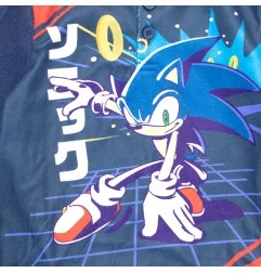 Παιδική Πιτζάμα Fleece για Αγόρι Sonic The Hedgehog – Σκούρο Μπλε / Κόκκινο (Σε Συσκευασία Δώρου) (XH20144 Navy) - Χειμωνιάτι...