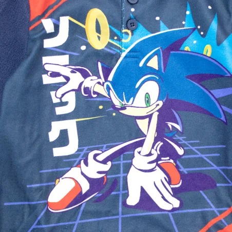 Παιδική Πιτζάμα Fleece για Αγόρι Sonic The Hedgehog – Σκούρο Μπλε / Κόκκινο (Σε Συσκευασία Δώρου) (XH20144 Navy)