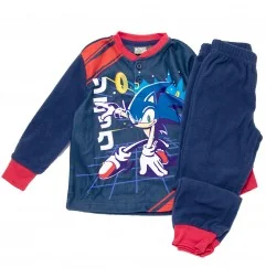Παιδική Πιτζάμα Fleece για Αγόρι Sonic The Hedgehog – Σκούρο Μπλε / Κόκκινο (Σε Συσκευασία Δώρου) (XH20144 Navy) - Χειμωνιάτι...