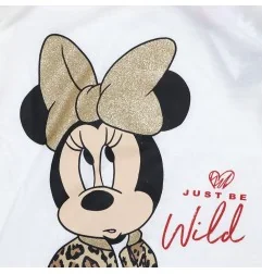 Παιδικό μακρυμάνικο μπλουζάκι για Κορίτσι Disney Minnie Mouse 100% Βαμβάκι – Εκρού με Μαύρο & Χρυσό (HY10142ECRU) - Μπλουζάκι...