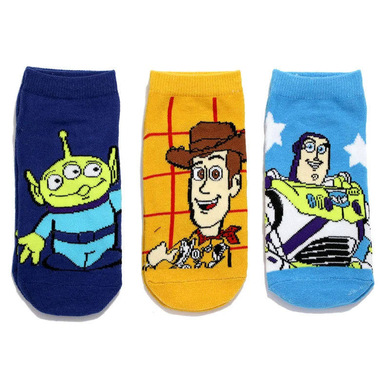 Παιδικές Κοντές Κάλτσες για Αγόρι Disney Toy Story (Σετ 3 Ζευγάρια) – Woody / Buzz Lightyear / Alien (EZ06068Blue)