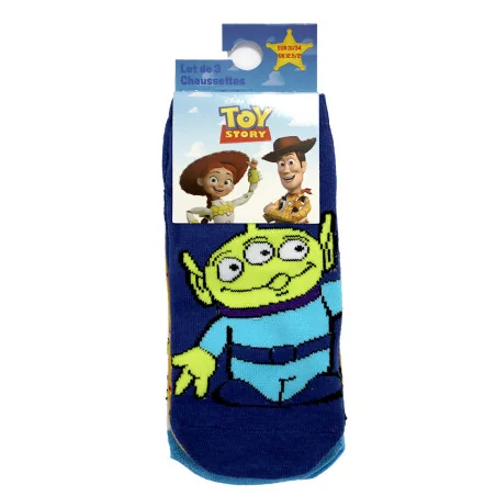 Παιδικές Κοντές Κάλτσες για Αγόρι Disney Toy Story (Σετ 3 Ζευγάρια) – Woody / Buzz Lightyear / Alien (EZ06068Blue)