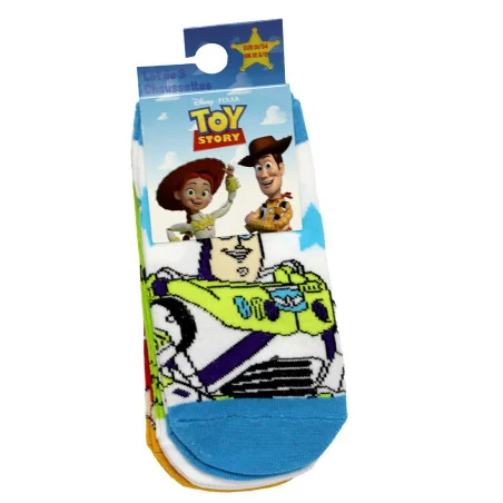 Παιδικές Κοντές Κάλτσες για Αγόρι Disney Pixar Toy Story (Σετ 3 Ζευγάρια) – Λευκό / Πράσινο / Κόκκινο (EZ06068White) - Κάλτσε...