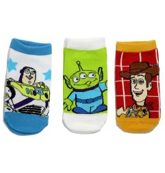 Παιδικές Κοντές Κάλτσες για Αγόρι Disney Pixar Toy Story (Σετ 3 Ζευγάρια) – Λευκό / Πράσινο / Κόκκινο (EZ06068White)