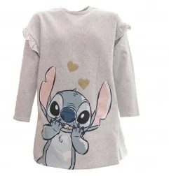 Παιδικό Φόρεμα Φούτερ για Κορίτσι Disney Lilo & Stitch – Γκρι Μελανζέ με Βολάν & Χρυσές Λεπτομέρειες (HY10177Grey) - Εποχιακά...