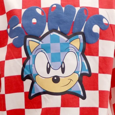 Παιδικό Φούτερ για Αγόρι Sonic the Hedgehog Κόκκινο / Λευκή Σκακιέρα με Μπλε Λεπτομέρειες (HY10425)