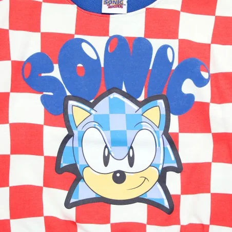 Παιδικό Φούτερ για Αγόρι Sonic the Hedgehog Κόκκινο / Λευκή Σκακιέρα με Μπλε Λεπτομέρειες (HY10425)