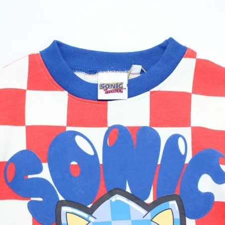 Παιδικό Φούτερ για Αγόρι Sonic the Hedgehog Κόκκινο / Λευκή Σκακιέρα με Μπλε Λεπτομέρειες (HY10425)