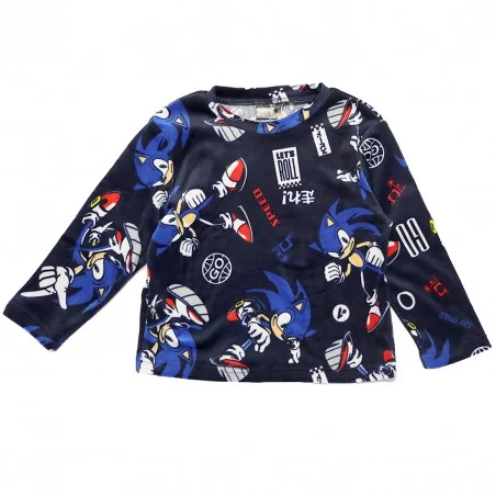 Παιδική Πιτζάμα για Αγόρι Sonic the Hedgehog Super Soft Micro-Velvet – Σκούρο Μπλε (HY20057NAVY)
