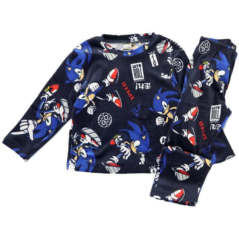 Παιδική Πιτζάμα για Αγόρι Sonic the Hedgehog Super Soft Micro-Velvet – Σκούρο Μπλε (HY20057NAVY)
