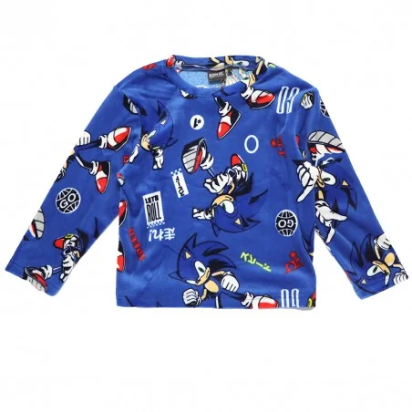 Παιδική Πιτζάμα για Αγόρι Sonic the Hedgehog Super Soft Micro-Velvet – Μπλε (HY20057BLUE)