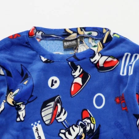 Παιδική Πιτζάμα για Αγόρι Sonic the Hedgehog Super Soft Micro-Velvet – Μπλε (HY20057BLUE)