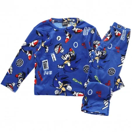 Παιδική Πιτζάμα για Αγόρι Sonic the Hedgehog Super Soft Micro-Velvet – Μπλε (HY20057BLUE)