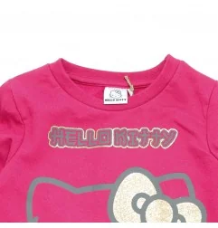 Παιδικό Φόρεμα Φούτερ για Κορίτσι Hello Kitty – Φούξια με Βολάν & Λαμπερό Φιογκάκι (HY10375Fushia) - Εποχιακά/ Χειμωνιάτικα Φ...