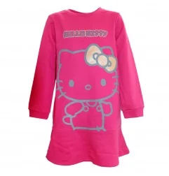 Παιδικό Φόρεμα Φούτερ για Κορίτσι Hello Kitty – Φούξια με Βολάν & Λαμπερό Φιογκάκι (HY10375Fushia) - Εποχιακά/ Χειμωνιάτικα Φ...