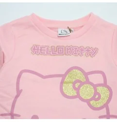 Παιδικό Φόρεμα Φούτερ για Κορίτσι Hello Kitty – Ανοιχτό Ροζ με Βολάν & Χρυσό Λαμπερό Φιογκάκι (HY10375Pink) - Εποχιακά/ Χειμω...
