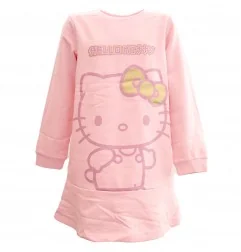 Παιδικό Φόρεμα Φούτερ για Κορίτσι Hello Kitty – Ανοιχτό Ροζ με Βολάν & Χρυσό Λαμπερό Φιογκάκι (HY10375Pink) - Εποχιακά/ Χειμω...