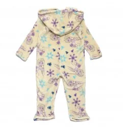 Παιδική Ολόσωμη Πιτζάμα Onesie Coral Fleece με Κουκούλα για Κορίτσι Disney Frozen – Κρεμ / Écru (HW2009 crem) - Ολόσωμες Πιτζ...