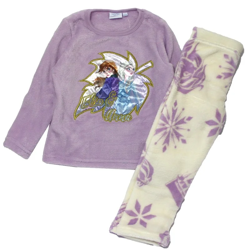 Παιδική Χειμερινή Πιτζάμα Coral Fleece για Κορίτσι Disney Frozen Elsa & Anna – Μωβ / Κρεμ (XH20074 Violet)