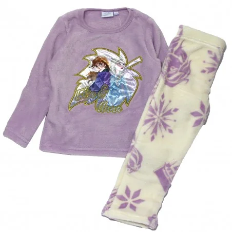 Παιδική Χειμερινή Πιτζάμα Coral Fleece για Κορίτσι Disney Frozen Elsa & Anna – Μωβ / Κρεμ (XH20074 Violet) - Χειμωνιάτικες / ...