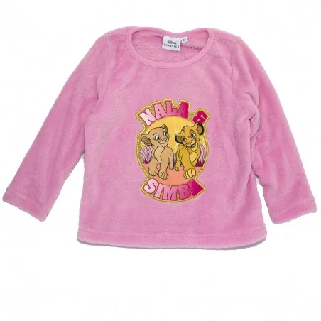 Παιδική Χειμερινή Πιτζάμα Coral Fleece για Κορίτσι Disney Lion King (Simba & Nala) – Ανοιχτό Ροζ / Φούξια (XH20068 Pink)