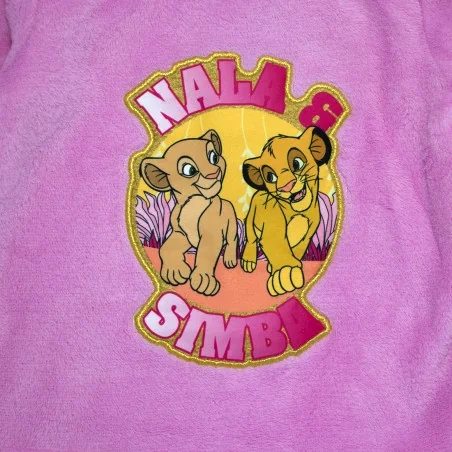 Παιδική Χειμερινή Πιτζάμα Coral Fleece για Κορίτσι Disney Lion King (Simba & Nala) – Ανοιχτό Ροζ / Φούξια (XH20068 Pink)