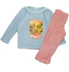 Παιδική Χειμερινή Πιτζάμα Coral Fleece για Κορίτσι Disney Lion King (Simba & Nala) – Γαλάζιο / Ανοιχτό Ροζ (XH20068 Blue) - Χ...