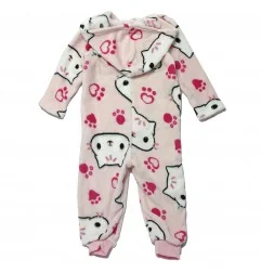 Παιδική Ολόσωμη Πιτζάμα Onesie Coral Fleece με Κουκούλα & Φερμουάρ για Κορίτσι Gabby's Dollhouse – Ανοιχτό Ροζ (XH20067 Pink)