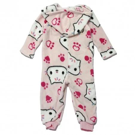 Παιδική Ολόσωμη Πιτζάμα Onesie Coral Fleece με Κουκούλα & Φερμουάρ για Κορίτσι Gabby's Dollhouse – Ανοιχτό Ροζ (XH20067 Pink)