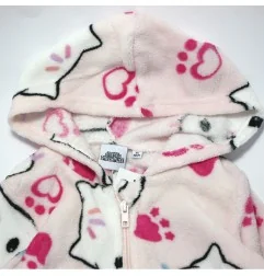 Παιδική Ολόσωμη Πιτζάμα Onesie Coral Fleece με Κουκούλα & Φερμουάρ για Κορίτσι Gabby's Dollhouse – Ανοιχτό Ροζ (XH20067 Pink)...