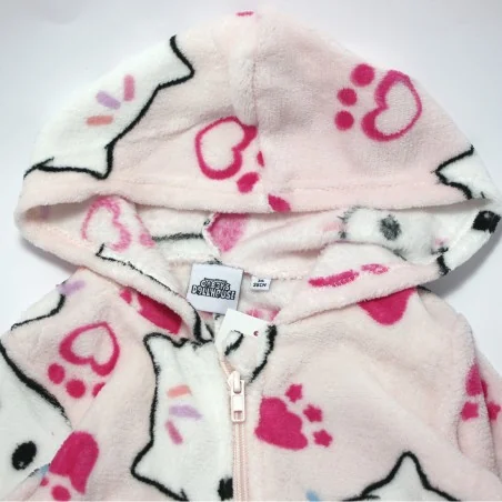 Παιδική Ολόσωμη Πιτζάμα Onesie Coral Fleece με Κουκούλα & Φερμουάρ για Κορίτσι Gabby's Dollhouse – Ανοιχτό Ροζ (XH20067 Pink)