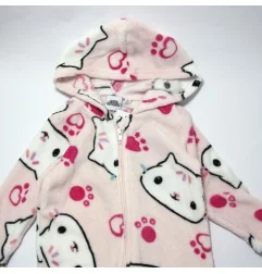 Παιδική Ολόσωμη Πιτζάμα Onesie Coral Fleece με Κουκούλα & Φερμουάρ για Κορίτσι Gabby's Dollhouse – Ανοιχτό Ροζ (XH20067 Pink)...