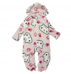Παιδική Ολόσωμη Πιτζάμα Onesie Coral Fleece με Κουκούλα & Φερμουάρ για Κορίτσι Gabby's Dollhouse – Ανοιχτό Ροζ (XH20067 Pink)...