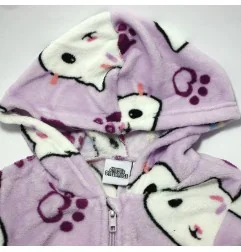 Παιδική Ολόσωμη Πιτζάμα Onesie Coral Fleece με Κουκούλα & Φερμουάρ για Κορίτσι Gabby's Dollhouse – Λιλά / Μωβ (XH20067 Purple...