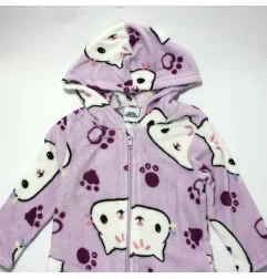 Παιδική Ολόσωμη Πιτζάμα Onesie Coral Fleece με Κουκούλα & Φερμουάρ για Κορίτσι Gabby's Dollhouse – Λιλά / Μωβ (XH20067 Purple...