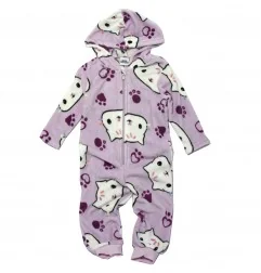 Παιδική Ολόσωμη Πιτζάμα Onesie Coral Fleece με Κουκούλα & Φερμουάρ για Κορίτσι Gabby's Dollhouse – Λιλά / Μωβ (XH20067 Purple...