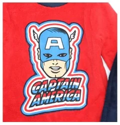 Παιδική Χειμερινή Πιτζάμα Coral Fleece για Αγόρι Marvel Avengers Captain America – Κόκκινο / Σκούρο Μπλε(VH2051 red) - Χειμων...