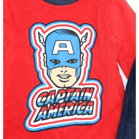 Παιδική Χειμερινή Πιτζάμα Coral Fleece για Αγόρι Marvel Avengers Captain America – Κόκκινο / Σκούρο Μπλε(VH2051 red)