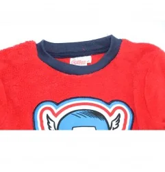 Παιδική Χειμερινή Πιτζάμα Coral Fleece για Αγόρι Marvel Avengers Captain America – Κόκκινο / Σκούρο Μπλε(VH2051 red) - Χειμων...