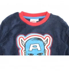 Παιδική Χειμερινή Πιτζάμα Coral Fleece για Αγόρι Marvel Avengers Captain America – Σκούρο Μπλε / Γαλάζιο (VH2051 navy) - Χειμ...