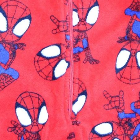 Παιδική Χειμερινή Ολόσωμη Πιτζάμα Onesie Coral Fleece με Κουκούλα για Αγόρι Marvel Spidey – Κόκκινο (HY20164 Red)