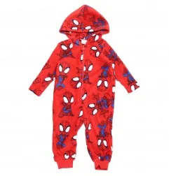 Παιδική Χειμερινή Ολόσωμη Πιτζάμα Onesie Coral Fleece με Κουκούλα για Αγόρι Marvel Spidey – Κόκκινο (HY20164 Red) - Ολόσωμες ...