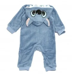 Βρεφική Ολόσωμη Φόρμα Stitch Disney – Ζεστό Φορμάκι με Κουκούλα από Fleece Coral(HY00188) - Φορμάκια χειμωνιάτικα (βελουτέ, f...
