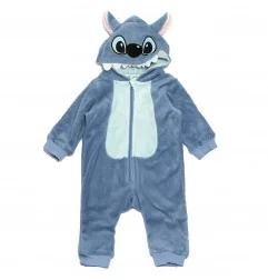 Βρεφική Ολόσωμη Φόρμα Stitch Disney – Ζεστό Φορμάκι με Κουκούλα από Fleece Coral(HY00188) - Φορμάκια χειμωνιάτικα (βελουτέ, f...