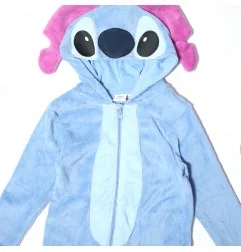 Εφηβική Χειμερινή Ολόσωμη Πιτζάμα Onesie Coral Fleece με Κουκούλα & 3D Αυτιά Disney Lilo & Stitch – Μπλε (XH70544) - Εφηβικές...