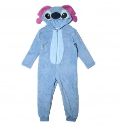 Εφηβική Χειμερινή Ολόσωμη Πιτζάμα Onesie Coral Fleece με Κουκούλα & 3D Αυτιά Disney Lilo & Stitch – Μπλε (XH70544) - Εφηβικές...